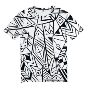 Мужская футболка 3D с принтом Boho Style 2 в Курске, 100% полиэфир | прямой крой, круглый вырез горловины, длина до линии бедер | абстракция | арт | линии | рисунок | узор | фигуры | этника
