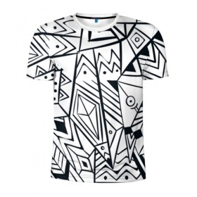 Мужская футболка 3D спортивная с принтом Boho Style 2 в Курске, 100% полиэстер с улучшенными характеристиками | приталенный силуэт, круглая горловина, широкие плечи, сужается к линии бедра | абстракция | арт | линии | рисунок | узор | фигуры | этника