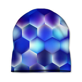 Шапка 3D с принтом Синяя чешуя змеи в Курске, 100% полиэстер | универсальный размер, печать по всей поверхности изделия | абстракция | арт | геометрия | кожа | краска | красочные | лето | огонь | пламя | чешуя