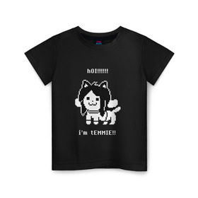 Детская футболка хлопок с принтом Undertale в Курске, 100% хлопок | круглый вырез горловины, полуприлегающий силуэт, длина до линии бедер | temmie | андертейл | подземелье | темми