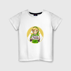 Детская футболка хлопок с принтом The Legend of Zelda в Курске, 100% хлопок | круглый вырез горловины, полуприлегающий силуэт, длина до линии бедер | Тематика изображения на принте: legend of zelda | зельда | линк