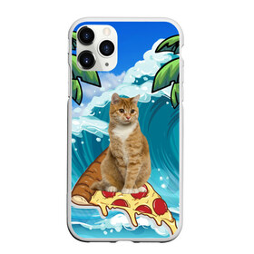 Чехол для iPhone 11 Pro матовый с принтом Сёрфинг на Пицце в Курске, Силикон |  | cat | palm | pizza | surfing | wave | волна | животное | кот | пальмы | пицца | серфинг