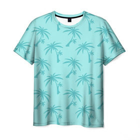 Мужская футболка 3D с принтом GTA Vice City в Курске, 100% полиэфир | прямой крой, круглый вырез горловины, длина до линии бедер | grand theft auto | gta | minimal | palm trees | pink | tommy | tropical | vice city | вайс сити | гта | пальмы | паттерн | томми