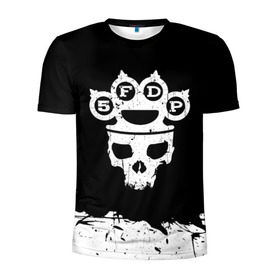 Мужская футболка 3D спортивная с принтом Five Finger Death Punch в Курске, 100% полиэстер с улучшенными характеристиками | приталенный силуэт, круглая горловина, широкие плечи, сужается к линии бедра | 5fdp | alternative | ffdp | groove | metal | metall | rock | альтернатива | грув | группа | метал | рок | череп