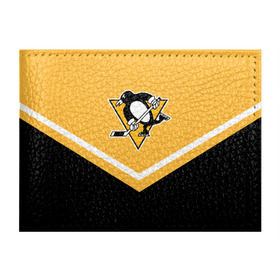 Обложка для студенческого билета с принтом Pittsburgh Penguins (Форма 1) в Курске, натуральная кожа | Размер: 11*8 см; Печать на всей внешней стороне | Тематика изображения на принте: питтсбург пингвинз
