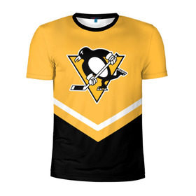 Мужская футболка 3D спортивная с принтом Pittsburgh Penguins (Форма 1) в Курске, 100% полиэстер с улучшенными характеристиками | приталенный силуэт, круглая горловина, широкие плечи, сужается к линии бедра | питтсбург пингвинз