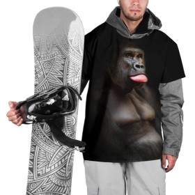 Накидка на куртку 3D с принтом Горилла в Курске, 100% полиэстер |  | Тематика изображения на принте: горилла | животные | обезьяна | прикол | природа | смешно | юмор | язык