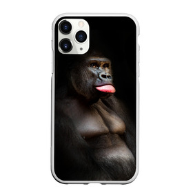 Чехол для iPhone 11 Pro Max матовый с принтом Горилла в Курске, Силикон |  | горилла | животные | обезьяна | прикол | природа | смешно | юмор | язык