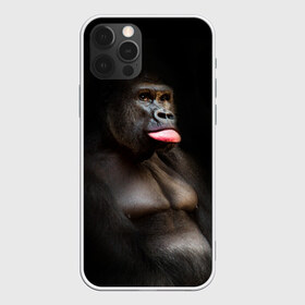 Чехол для iPhone 12 Pro Max с принтом Горилла в Курске, Силикон |  | горилла | животные | обезьяна | прикол | природа | смешно | юмор | язык