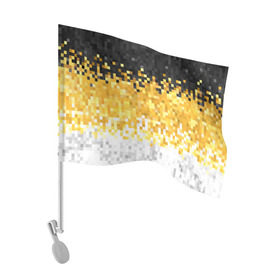 Флаг для автомобиля с принтом 1858 Имперский флаг пикселами в Курске, 100% полиэстер | Размер: 30*21 см | camouflage fabric suprime military | военный триколор россии | камуфляж имперский флаг россии | камуфляжный | текстура вежливых | черно желто белый