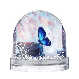 Водяной шар с принтом Волшебная бабочка в Курске, Пластик | Изображение внутри шара печатается на глянцевой фотобумаге с двух сторон | Тематика изображения на принте: бабочка | волшебная бабочка | голубая бабочка | книги | насекомая | насекомое | пыльца | синея бабочка
