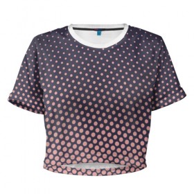 Женская футболка Cropp-top с принтом Горошены в Курске, 100% полиэстер | круглая горловина, длина футболки до линии талии, рукава с отворотами | горошены | текстура | точки