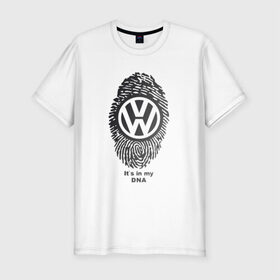 Мужская футболка премиум с принтом Volkswagen it`s in my DNA в Курске, 92% хлопок, 8% лайкра | приталенный силуэт, круглый вырез ворота, длина до линии бедра, короткий рукав | crossover | golf | jetta | polo | sport | volkswagen | авто | автомобиль | вольксваген | жук | знак | лого | машина | седан | символ | спорт | тачка | фолькс ваген | фольксваген | хэтчбек | эмблема