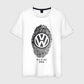 Мужская футболка хлопок с принтом Volkswagen it`s in my DNA в Курске, 100% хлопок | прямой крой, круглый вырез горловины, длина до линии бедер, слегка спущенное плечо. | crossover | golf | jetta | polo | sport | volkswagen | авто | автомобиль | вольксваген | жук | знак | лого | машина | седан | символ | спорт | тачка | фолькс ваген | фольксваген | хэтчбек | эмблема