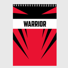 Скетчбук с принтом Warrior в Курске, 100% бумага
 | 48 листов, плотность листов — 100 г/м2, плотность картонной обложки — 250 г/м2. Листы скреплены сверху удобной пружинной спиралью | warrior | воин | спортсмен