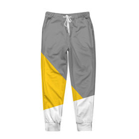 Мужские брюки 3D с принтом Серый, желтый, белый-идеальное сочетание! в Курске, 100% полиэстер | манжеты по низу, эластичный пояс регулируется шнурком, по бокам два кармана без застежек, внутренняя часть кармана из мелкой сетки | 