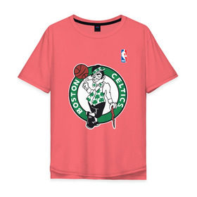 Мужская футболка хлопок Oversize с принтом Boston celtics в Курске, 100% хлопок | свободный крой, круглый ворот, “спинка” длиннее передней части | boston celtics | nba | баскетбол | бостон селтикс