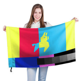Флаг 3D с принтом Лама Фортнайт в Курске, 100% полиэстер | плотность ткани — 95 г/м2, размер — 67 х 109 см. Принт наносится с одной стороны | battle royale | fortnite | lama | батл рояль | лама | фортнайт