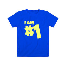 Детская футболка хлопок с принтом I am 1 в Курске, 100% хлопок | круглый вырез горловины, полуприлегающий силуэт, длина до линии бедер | battle royale | fortnite | lama | батл рояль | лама | фортнайт