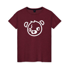 Женская футболка хлопок с принтом Cuddle Bear в Курске, 100% хлопок | прямой крой, круглый вырез горловины, длина до линии бедер, слегка спущенное плечо | battle royale | fortnite | lama | батл рояль | лама | медведь | фортнайт