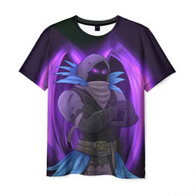 Мужская футболка 3D с принтом Raven в Курске, 100% полиэфир | прямой крой, круглый вырез горловины, длина до линии бедер | battle royale | fortnite | lama | raven | батл рояль | ворон | лама | фортнайт