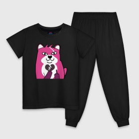 Детская пижама хлопок с принтом Fortnite Bear в Курске, 100% хлопок |  брюки и футболка прямого кроя, без карманов, на брюках мягкая резинка на поясе и по низу штанин
 | Тематика изображения на принте: battle royale | fortnite | lama | батл рояль | лама | медведь | фортнайт