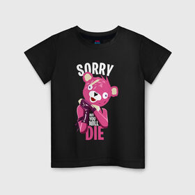 Детская футболка хлопок с принтом Sorry в Курске, 100% хлопок | круглый вырез горловины, полуприлегающий силуэт, длина до линии бедер | battle royale | bear | fortnite | lama | батл рояль | лама | медведь | фортнайт