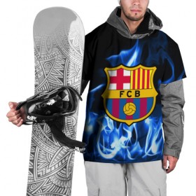 Накидка на куртку 3D с принтом BARCELONA в Курске, 100% полиэстер |  | barcelona | fc | football | footer | soccer | socker | sport | барселона | огонь | пламя | спорт | футбол | футбольный клуб