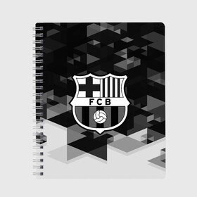 Тетрадь с принтом FC Barcelona sport geometry в Курске, 100% бумага | 48 листов, плотность листов — 60 г/м2, плотность картонной обложки — 250 г/м2. Листы скреплены сбоку удобной пружинной спиралью. Уголки страниц и обложки скругленные. Цвет линий — светло-серый
 | Тематика изображения на принте: abstraction | barcelona | championship | fc | football | footer | polygon | soccer | socker | sport | абстракция | одежда | спорт | спортивный | униформа | футбол | футбольный клуб | чемпионат
