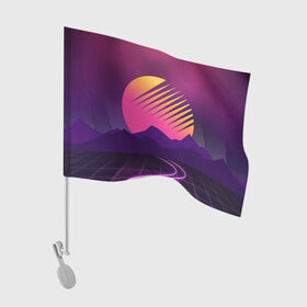 Флаг для автомобиля с принтом Digital Art в Курске, 100% полиэстер | Размер: 30*21 см | 3d | cgi | digital art | music | retro | vaporwave | абстракция | вейпорвейв | геометрия | музыка | ретро