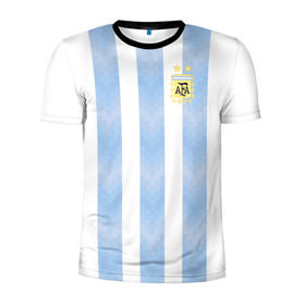 Мужская футболка 3D спортивная с принтом Сборная Аргентины в Курске, 100% полиэстер с улучшенными характеристиками | приталенный силуэт, круглая горловина, широкие плечи, сужается к линии бедра | Тематика изображения на принте: аргентина | месси | сборная аргентины