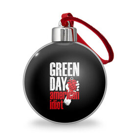 Ёлочный шар с принтом Green Day American Idiot в Курске, Пластик | Диаметр: 77 мм | green day | punk rock | билли джо армстронг | панк рок