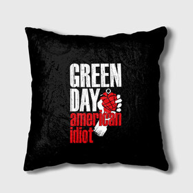 Подушка 3D с принтом Green Day American Idiot в Курске, наволочка – 100% полиэстер, наполнитель – холлофайбер (легкий наполнитель, не вызывает аллергию). | состоит из подушки и наволочки. Наволочка на молнии, легко снимается для стирки | Тематика изображения на принте: green day | punk rock | билли джо армстронг | панк рок