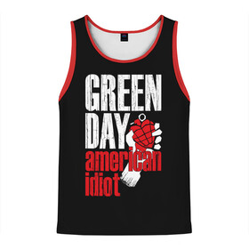 Мужская майка 3D с принтом Green Day American Idiot в Курске, 100% полиэстер | круглая горловина, приталенный силуэт, длина до линии бедра. Пройма и горловина окантованы тонкой бейкой | green day | punk rock | билли джо армстронг | панк рок