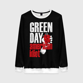 Женский свитшот 3D с принтом Green Day American Idiot в Курске, 100% полиэстер с мягким внутренним слоем | круглый вырез горловины, мягкая резинка на манжетах и поясе, свободная посадка по фигуре | green day | punk rock | билли джо армстронг | панк рок