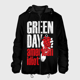 Мужская куртка 3D с принтом Green Day American Idiot в Курске, ткань верха — 100% полиэстер, подклад — флис | прямой крой, подол и капюшон оформлены резинкой с фиксаторами, два кармана без застежек по бокам, один большой потайной карман на груди. Карман на груди застегивается на липучку | green day | punk rock | билли джо армстронг | панк рок