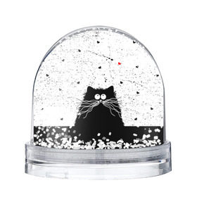 Водяной шар с принтом Котик в Курске, Пластик | Изображение внутри шара печатается на глянцевой фотобумаге с двух сторон | Тематика изображения на принте: cats | kitty | кот | котик | сердечки cat | сердце