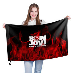 Флаг 3D с принтом BON JOVI в Курске, 100% полиэстер | плотность ткани — 95 г/м2, размер — 67 х 109 см. Принт наносится с одной стороны | bon jovi | альтернативный хип хоп | группа | инди поп | музыка | музыкальное произведение | ноты | регги | рок | синти поп