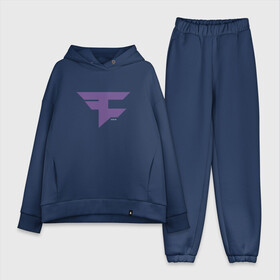 Женский костюм хлопок Oversize с принтом Faze Clan (Ultraviolet) в Курске,  |  | 0x000000123 | csgo | faze | ultraviolet | ксго | фиолетовый