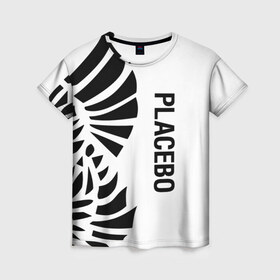 Женская футболка 3D с принтом Placebo в Курске, 100% полиэфир ( синтетическое хлопкоподобное полотно) | прямой крой, круглый вырез горловины, длина до линии бедер | placebo | альтернативный | инди | индирок | плацебо | рок
