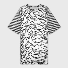 Платье-футболка 3D с принтом White в Курске,  |  | ian curtis | joy division | rock | unknown pleasures | иэн кёртис | рок