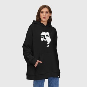 Худи SuperOversize хлопок с принтом Ian Curtis в Курске, 70% хлопок, 30% полиэстер, мягкий начес внутри | карман-кенгуру, эластичная резинка на манжетах и по нижней кромке, двухслойный капюшон
 | ian curtis | joy division | rock | unknown pleasures | иэн кёртис | рок