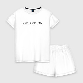 Женская пижама с шортиками хлопок с принтом Joy Division в Курске, 100% хлопок | футболка прямого кроя, шорты свободные с широкой мягкой резинкой | ian curtis | joy division | rock | unknown pleasures | иэн кёртис | рок