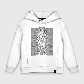 Детское худи Oversize хлопок с принтом Unknown Pleasures в Курске, френч-терри — 70% хлопок, 30% полиэстер. Мягкий теплый начес внутри —100% хлопок | боковые карманы, эластичные манжеты и нижняя кромка, капюшон на магнитной кнопке | Тематика изображения на принте: ian curtis | joy division | rock | unknown pleasures | иэн кёртис | рок