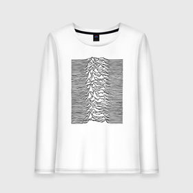 Женский лонгслив хлопок с принтом Unknown Pleasures в Курске, 100% хлопок |  | ian curtis | joy division | rock | unknown pleasures | иэн кёртис | рок