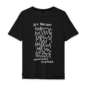 Мужская футболка хлопок Oversize с принтом Joy Division в Курске, 100% хлопок | свободный крой, круглый ворот, “спинка” длиннее передней части | ian curtis | joy division | rock | unknown pleasures | иэн кёртис | рок