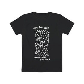 Детская футболка хлопок с принтом Joy Division в Курске, 100% хлопок | круглый вырез горловины, полуприлегающий силуэт, длина до линии бедер | Тематика изображения на принте: ian curtis | joy division | rock | unknown pleasures | иэн кёртис | рок