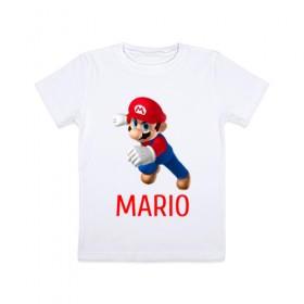 Детская футболка хлопок с принтом Марио и Луиджи в Курске, 100% хлопок | круглый вырез горловины, полуприлегающий силуэт, длина до линии бедер | luigi | mario | луиджи | марио | нинтендо
