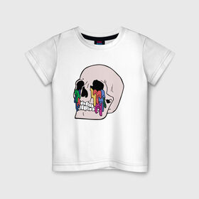 Детская футболка хлопок с принтом Twenty One Pilots в Курске, 100% хлопок | круглый вырез горловины, полуприлегающий силуэт, длина до линии бедер | skull | череп
