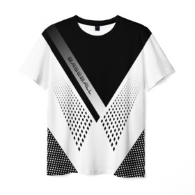 Мужская футболка 3D с принтом BASEBALL (бейсбол) в Курске, 100% полиэфир | прямой крой, круглый вырез горловины, длина до линии бедер | 